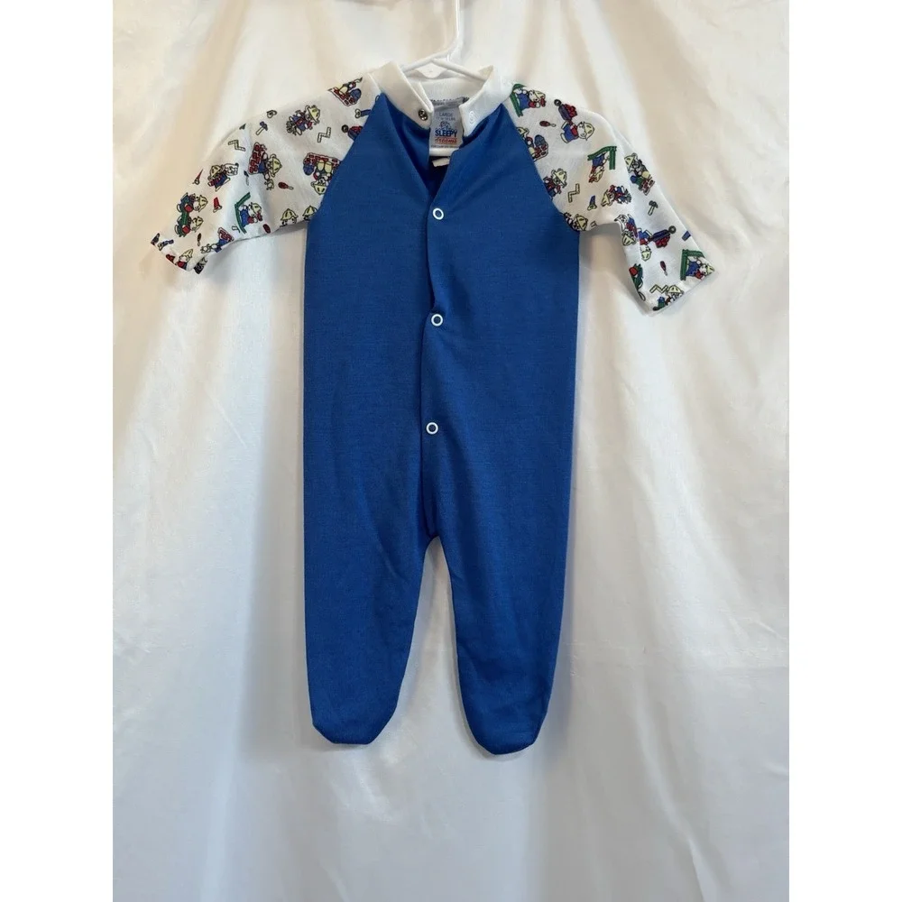 Sleepy Dreams Vintage Baby Footie Pajama Romper Boy's Size Large 17-19lbs NWT